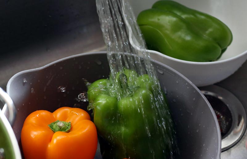 Lavado de pimientos